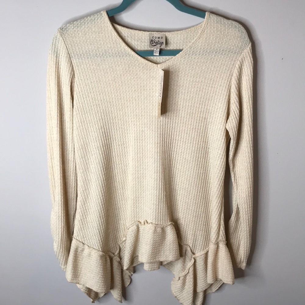 Cream Como Vintage Size S Long Sleeve